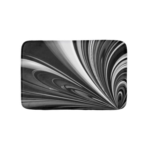 Black and White Bow Abstract Bath Mat