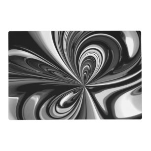 Black and White Bow Abstract Placemat