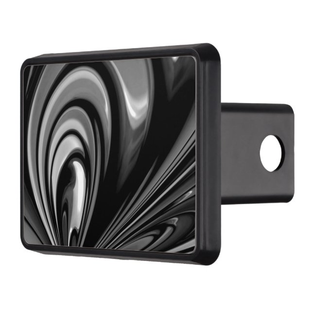 Black and White Bow Abstract Trailer Hitch Cover (Left)