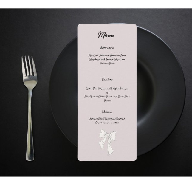 black and white bow  menu (Creator Uploaded)