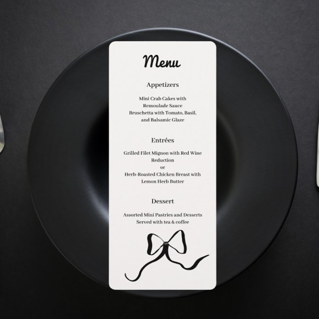 black and white bow  menu (Creator Uploaded)