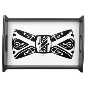 Black and White Bow Tie Serving Tray