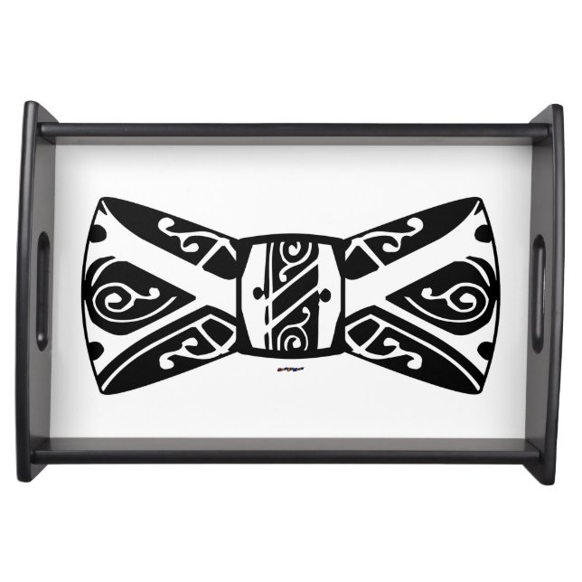 Black and White Bow Tie Serving Tray (Front)