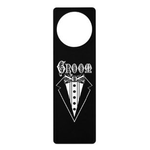 Black and White Bow Tie with Tux Door Hanger