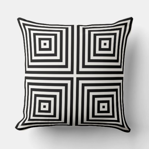 Black And White Box Pattern _ Throw Pillow