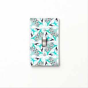 Black and White Boxer Dogs Light Switch Cover