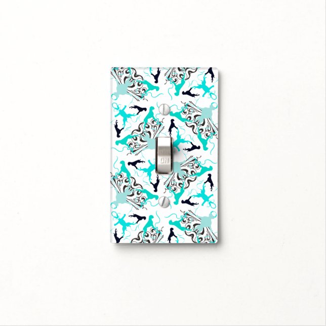 Black and White Boxer Dogs Light Switch Cover (In Situ)