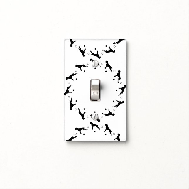 Black and White Boxer pattern Light Switch Cover (In Situ)