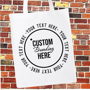 Black and White Brand Logo Reusable Grocery Bag