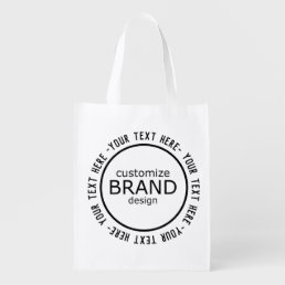 Black and White Brand Logo Reusable Grocery Bag