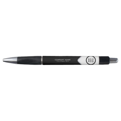 Black and White Branded Promotional Corporate Swag Pen
