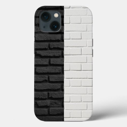 Black and White Brick Wall iPhone 13 Case