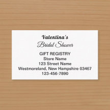 Black and White Bridal Shower Gift Registry