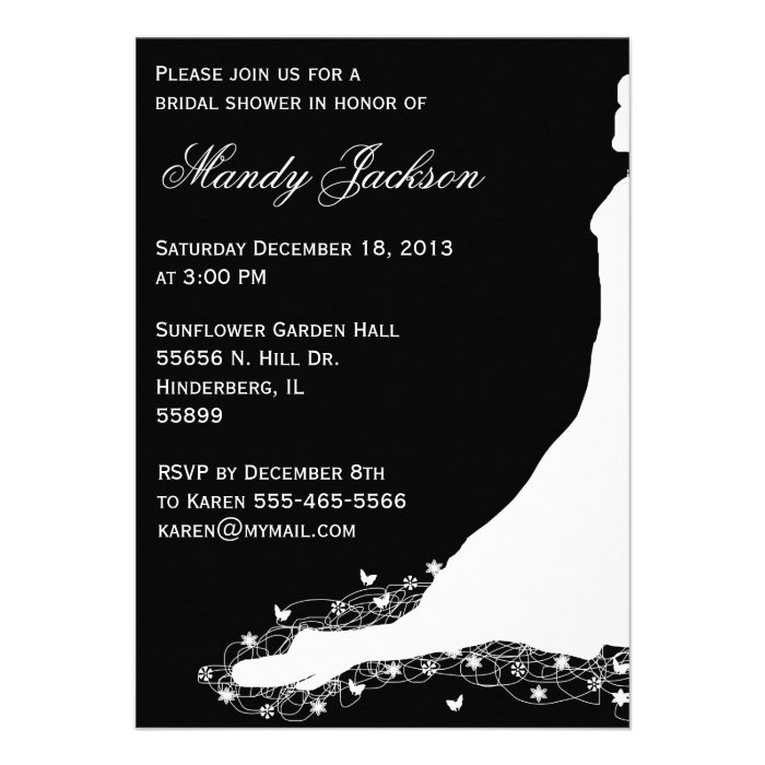 Black and White Bridal Shower Invitation