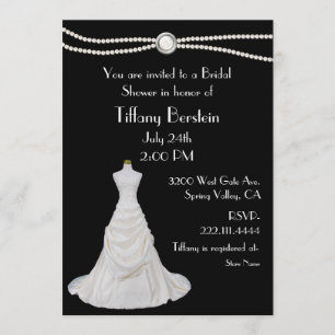 Black and White Bridal Shower Invitation