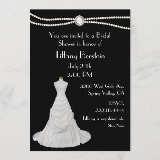 Black and White Bridal Shower Invitation