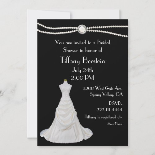 Black and White Bridal Shower Invitation