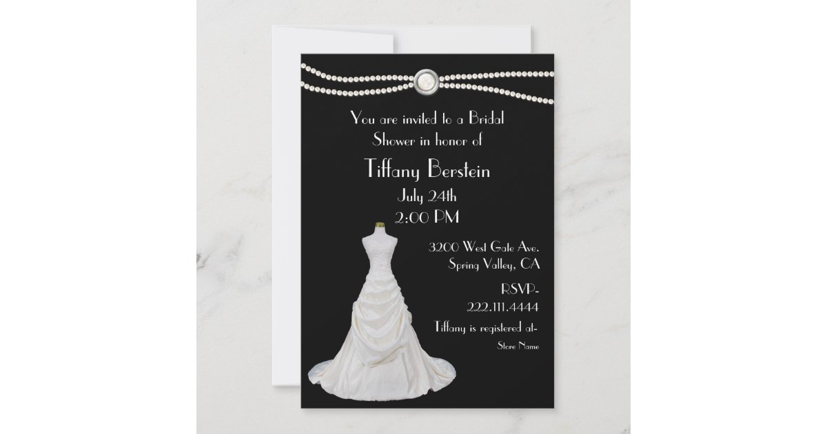 Black and White Bridal Shower Invitation Zazzle