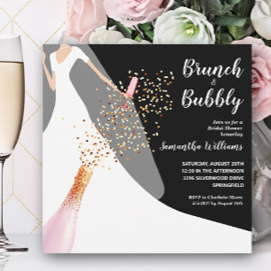 Black and White Bridal Shower Invitation