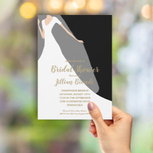 Black and White Bridal Shower Invitation