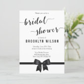 Black And White Bridal Shower Invitations Bow (Standing Front)