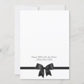 Black And White Bridal Shower Invitations Bow (Back)