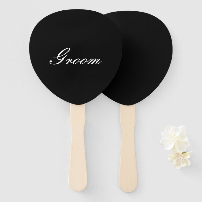Black and white bridal shower sign  hand fan (Front and Back)