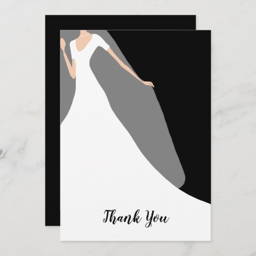 Black and White Bridal Shower Thank You Card