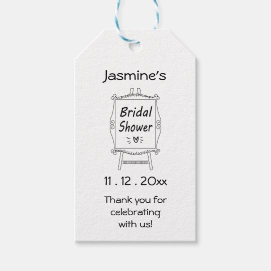 Black And White Bridal Shower Thank You Tag