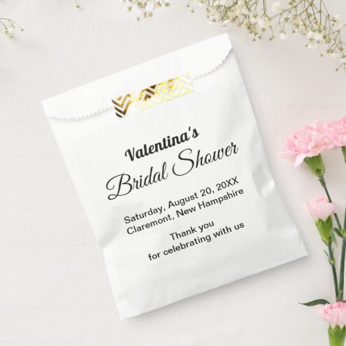 Black and White Bridal Shower Theme Paper Favor Bag