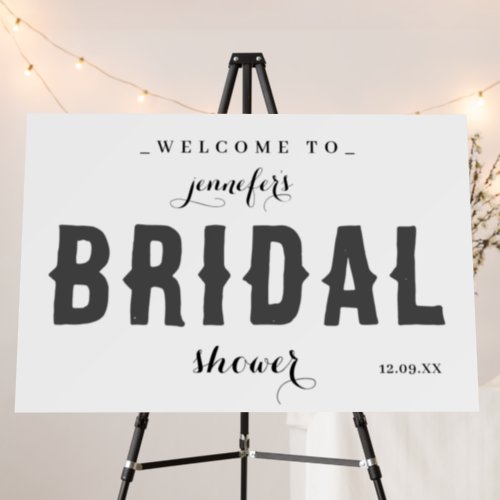 Black and White Bridal Shower Welcome Sign