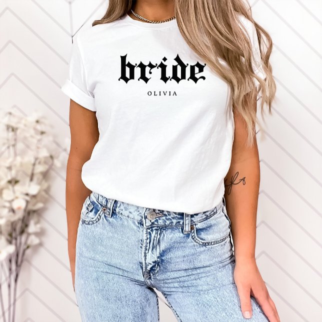 Black and White Bride | Cool Gothic Text Tri-Blend Shirt (Creator Uploaded)