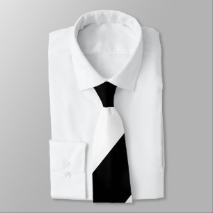 Black and White Broad Regimental Stripe Tie