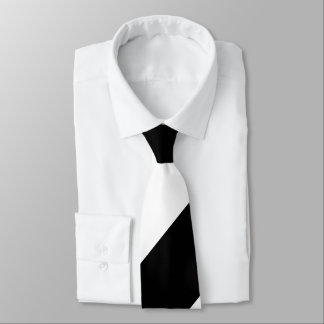 Black and White Broad Regimental Stripe Tie