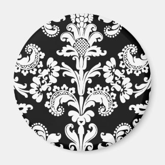 Black and White Brocade Magnet
