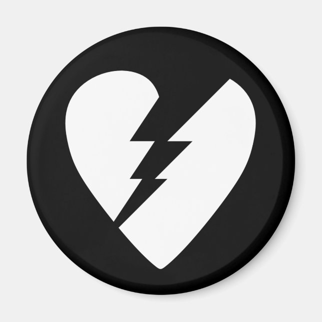 Black and White Broken Heart Vector Art Magnet (Front)