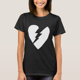 Black and White Broken Heart Vector Art T-Shirt