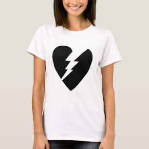 Black and White Broken Heart Vector Art T-Shirt