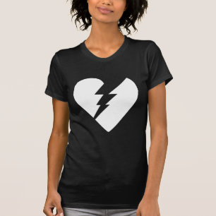 Black and White Broken Heart Vector Art T-Shirt