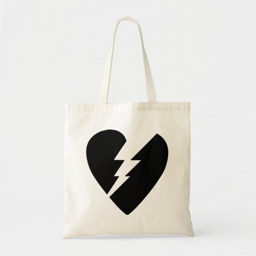 Black and White Broken Heart Vector Art Tote Bag
