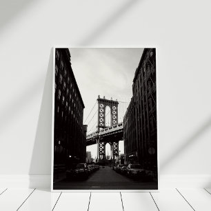 Black and White Brooklyn Bridge Cityscape Wall Art