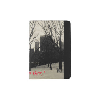 black and white, Brooklyn bridge, NYC Passport Holder