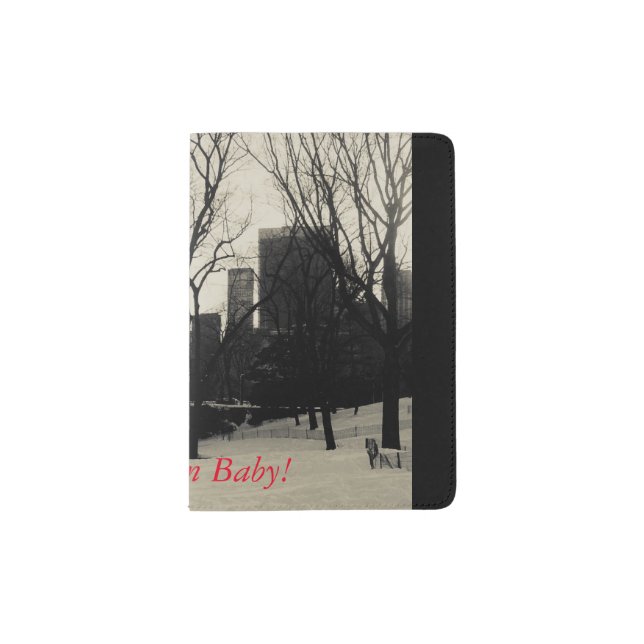 black and white, Brooklyn bridge, NYC Passport Holder (Front)