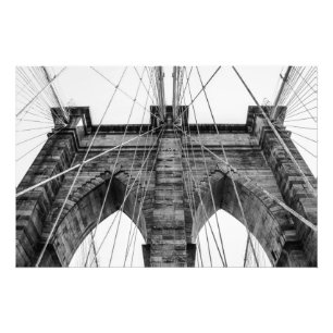 Black and White Brooklyn Bridge Photo NYC