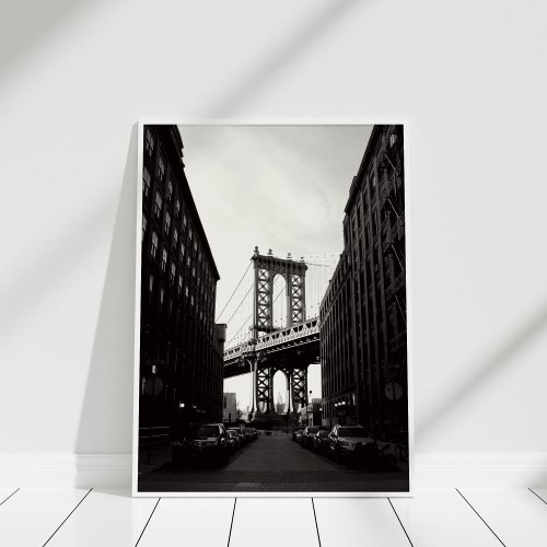 Black and White Brooklyn Bridge Poster