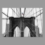 Black and White Brooklyn Bridge w/Color Flag Poster