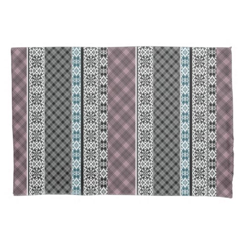 Black and white brown patchwork lace pillow case