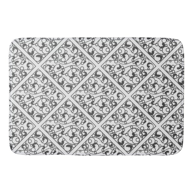 Black and White Bubble Pattern Bathmat (Front)