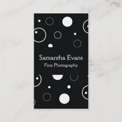 Black and White Bubbles Business Card