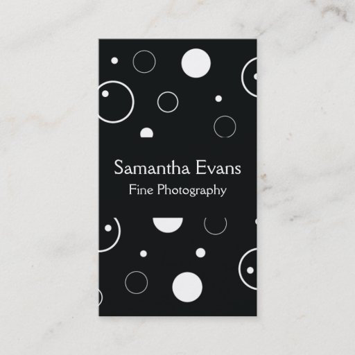 Customizable Black and White Bubbles Business Card